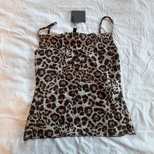 See You‎ Monday Leopard Print Mesh Cami Tank Top Womens Size M NWT